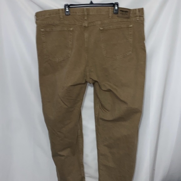 Wrangler Authentic MENS size 48 x 30 STONEWASH LOOK TAN Brown Pants EUC CLEAN - Picture 8 of 12
